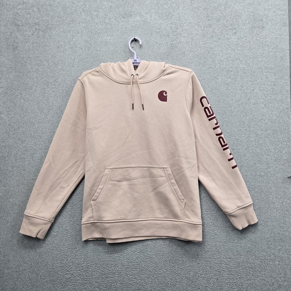 Carhartt‎ Men Hoodie XXL Pink Fleece Logo Clarksburg TS0288-W Pullover Relaxed